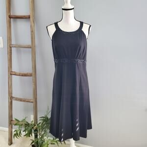 Jones New York Midnight Tryst Black Beaded Halter Dress 12
